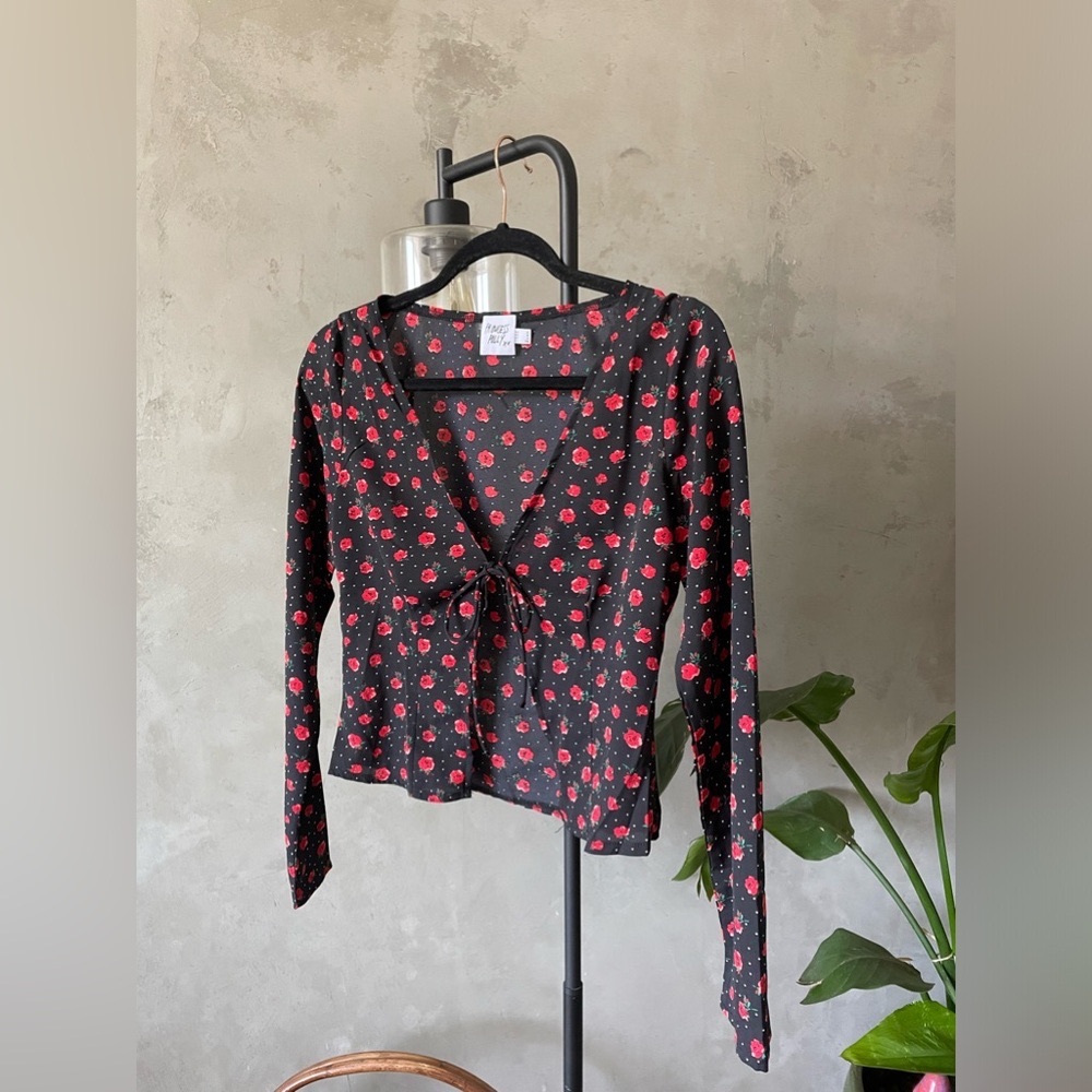 Princess Polly Front Tie Floral Top